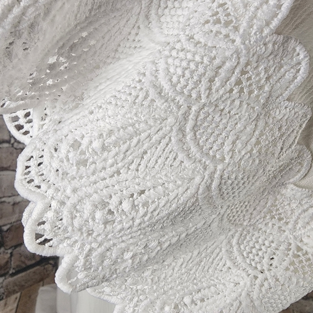 cream Bea Lace Collar and Cuff Feminine Blouse Off White Size 38/Small/Med - Picture 9 of 16